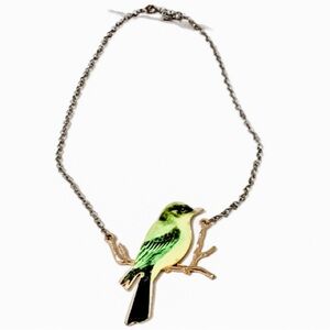 Green Bird Pendant Necklace - 18inch